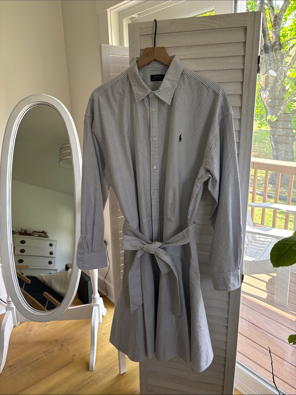 Ralph Lauren Polo Cotton Oxford Flare Shirtdress NWOT Size 16